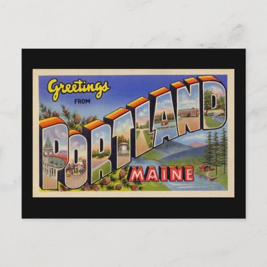 Carte Postale Salutations de Portland Maine (Devant)