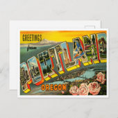 Carte Postale Salutations de Portland, Oregon (Devant / Derrière)