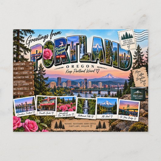 Carte Postale Salutations de Portland Oregon (Devant)