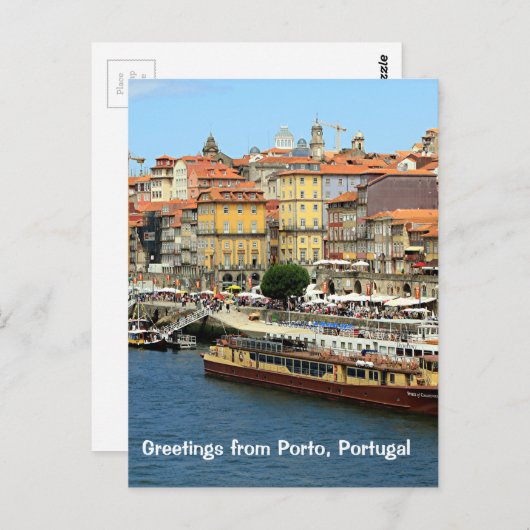 Carte Postale Salutations de Porto, Portugal (Devant / Derrière)