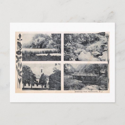 Carte Postale Salutations de Pottersville NJ 1910 Vintage (Devant)