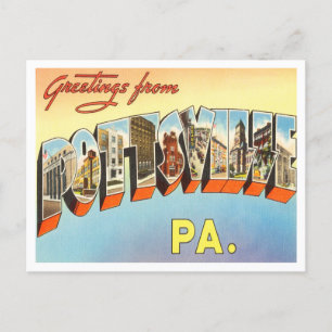 Carte Postale Salutations de Pottsville, Pennsylvanie Travel
