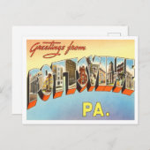 Carte Postale Salutations de Pottsville, Pennsylvanie Travel (Devant / Derrière)