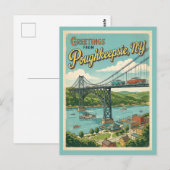 Carte Postale Salutations de Poughkeepsie NY Style Vintage (Devant / Derrière)