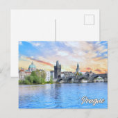 Carte Postale Salutations De Prague, République Tchèque (Devant / Derrière)