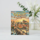 Carte Postale Salutations de Prague République tchèque Style Vin (Debout devant)