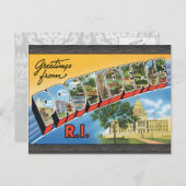 Carte Postale Salutations de Providence R.I., Vintage (Devant / Derrière)