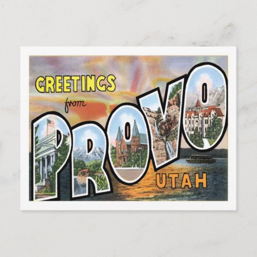 Carte Postale Salutations De Provo Utah Ville Américaine (Devant)