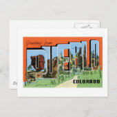 Carte Postale Salutations de Pueblo, Colorado (Devant / Derrière)