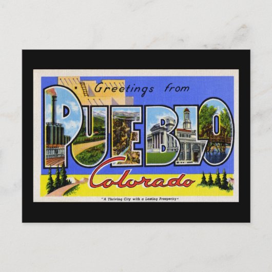 Carte Postale Salutations de Pueblo Colorado (Devant)