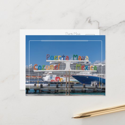 Carte Postale Salutations de Puerta Maya, Cozumel (Devant/Arrière en situation)