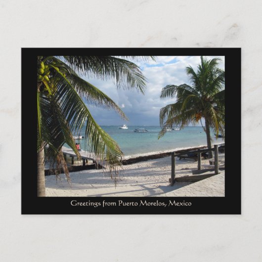 Carte Postale Salutations de Puerto Morelos, Mexique (Devant)
