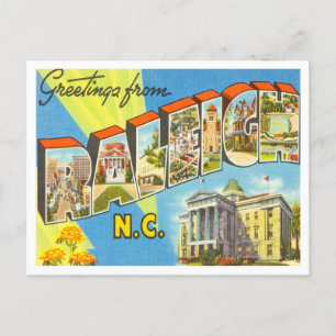 Carte Postale Salutations de Raleigh, Caroline du Nord Voyage