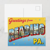 Carte Postale Salutations de Reading PA (Devant / Derrière)