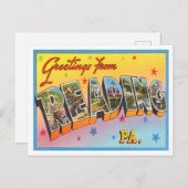 Carte Postale Salutations de Reading, Pennsylvania Travel (Devant / Derrière)