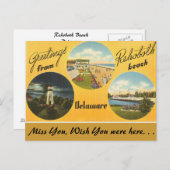 Carte Postale Salutations de Rehoboth Beach (Devant / Derrière)