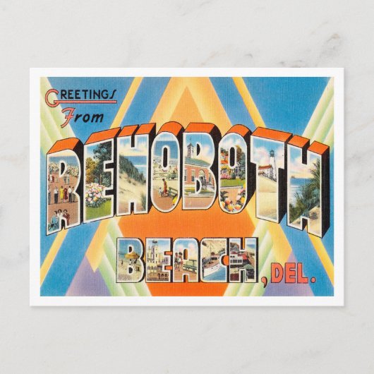 Carte Postale Salutations de Rehoboth Beach, Delaware Travel (Devant)