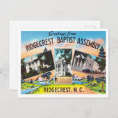 Carte Postale Salutations de Ridgecrest Baptist Assembly (Devant / Derrière)