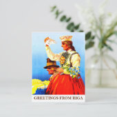 Carte Postale Salutations de Riga, Lettonie (Debout devant)