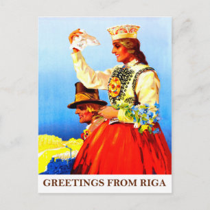 Carte Postale Salutations de Riga, Lettonie