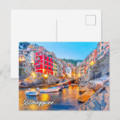 Carte Postale Salutations De Riomaggiore, Italie (Devant / Derrière)