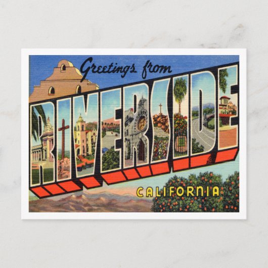 Carte Postale Salutations de Riverside, Californie Travel (Devant)