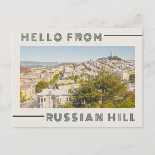 Carte Postale Salutations de Russian Hill San Francisco Retro