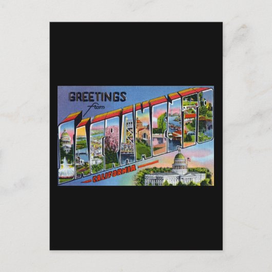 Carte Postale Salutations de Sacramento California (Devant)