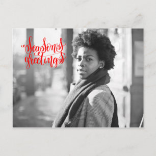 Carte Postale Salutations de saison - typographie - votre photo