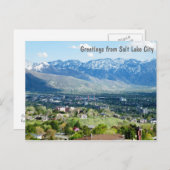 Carte Postale Salutations de Salt Lake City (Devant / Derrière)