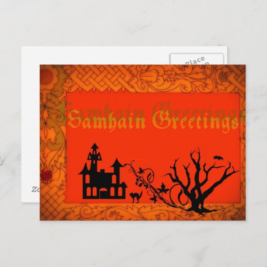 Carte Postale salutations de Samhain (Devant / Derrière)