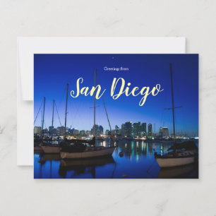 Carte Postale Salutations de San Diego Postcard Bay Californie
