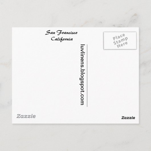 Carte Postale Salutations de San Francisco (Dos)