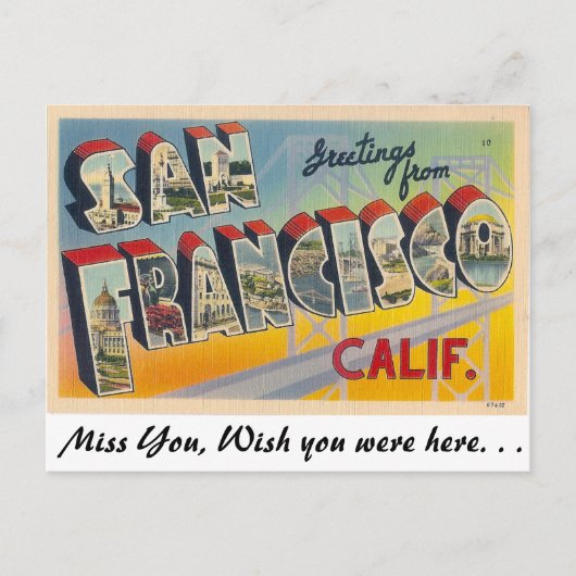 Carte Postale Salutations de San Francisco (Devant)