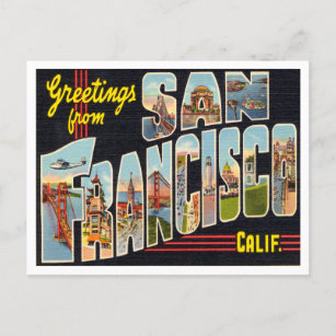 Carte Postale Salutations de San Francisco, Californie Travel