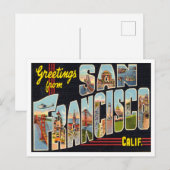 Carte Postale Salutations de San Francisco, Californie Travel (Devant / Derrière)