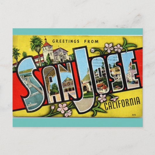 Carte Postale Salutations de San Jose California Travel (Devant)