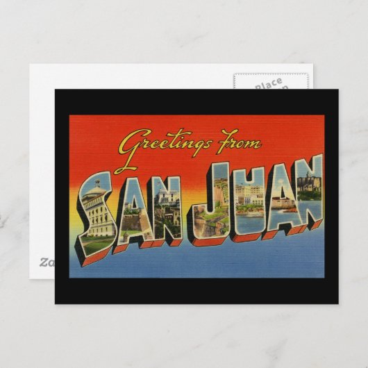 Carte Postale Salutations de San Juan (Devant / Derrière)