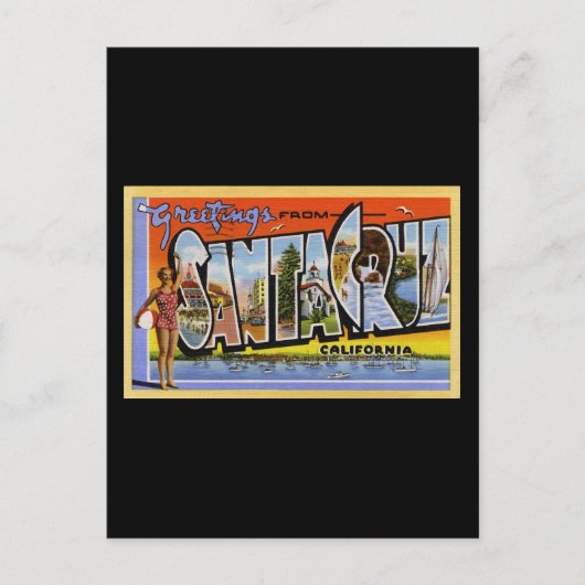Carte Postale Salutations de Santa Cruz la Californie (Devant)
