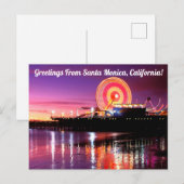 Carte Postale Salutations de Santa Monica, Californie (Devant / Derrière)