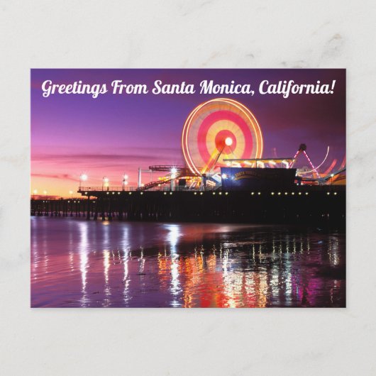 Carte Postale Salutations de Santa Monica, Californie (Devant)