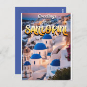 Carte Postale Salutations de Santorin (Devant / Derrière)
