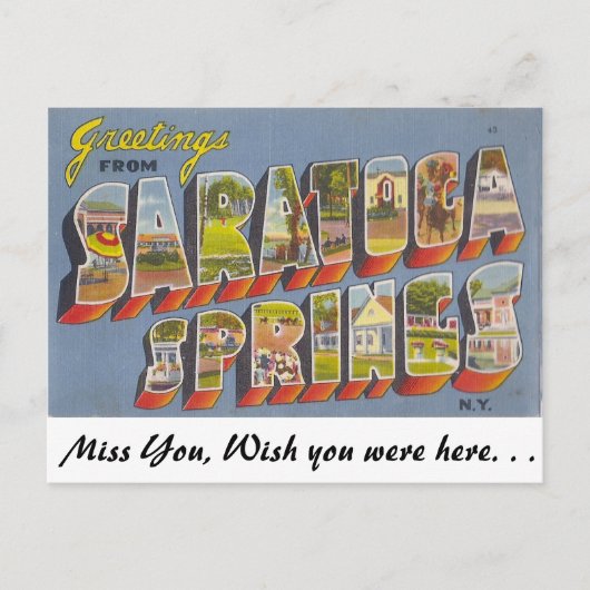 Carte Postale Salutations de Saratoga Springs (Devant)