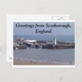 Carte Postale Salutations de Scarborough, Angleterre (Devant / Derrière)