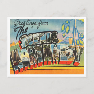 Carte Postale Salutations de Scenic Northwest Vintage Travel