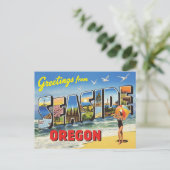 Carte Postale Salutations de Seaside, Oregon Vintage (Debout devant)