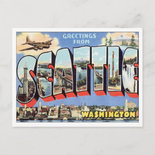 Carte Postale Salutations De Seattle, Washington États-Unis