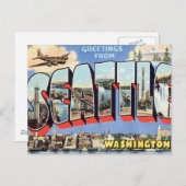 Carte Postale Salutations De Seattle, Washington États-Unis (Devant / Derrière)