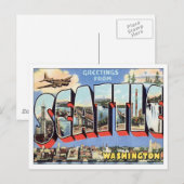 Carte Postale Salutations De Seattle, Washington États-Unis (Devant / Derrière)