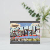 Carte Postale Salutations de Seattle Washington, Vintage (Debout devant)